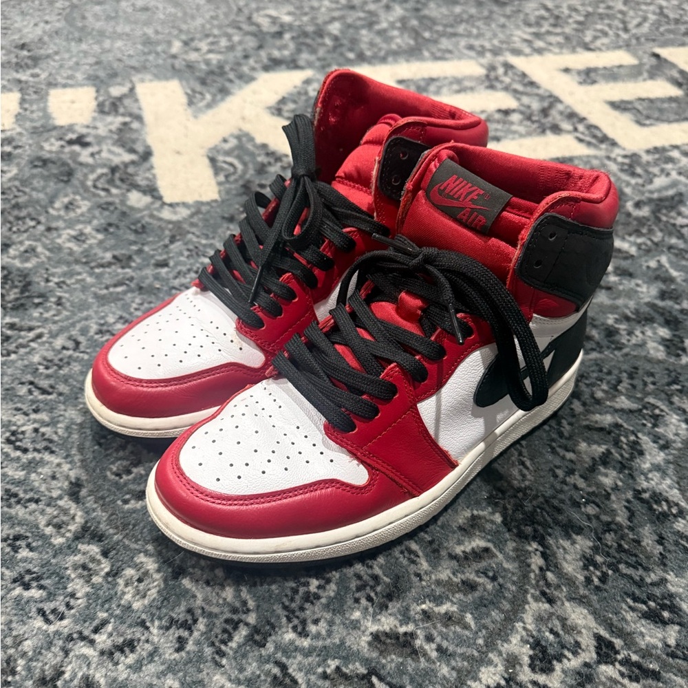 Nike Red and White High-Top Sneakers